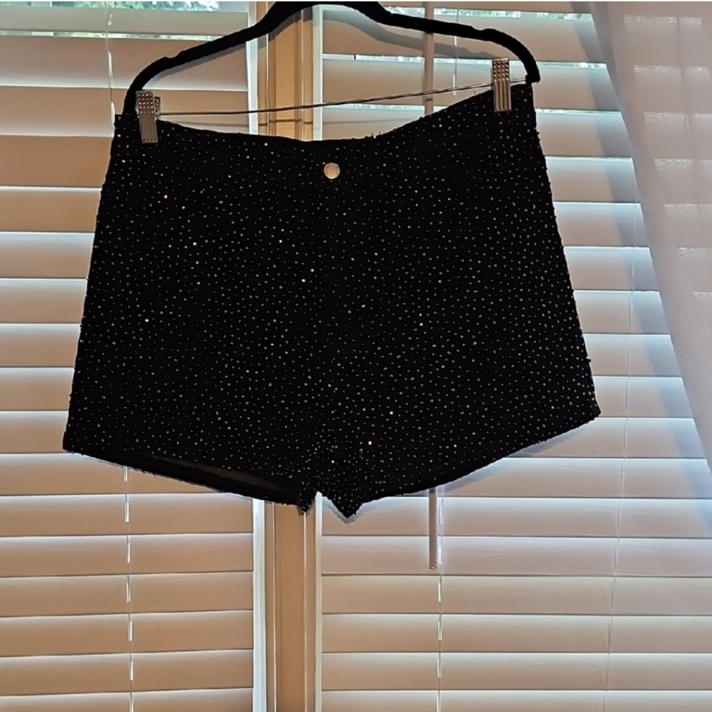 NWOT BLuedeer Black Silver Studded Women's  Shorts With Pockets sixe Lx. - Picture 4 of 4
